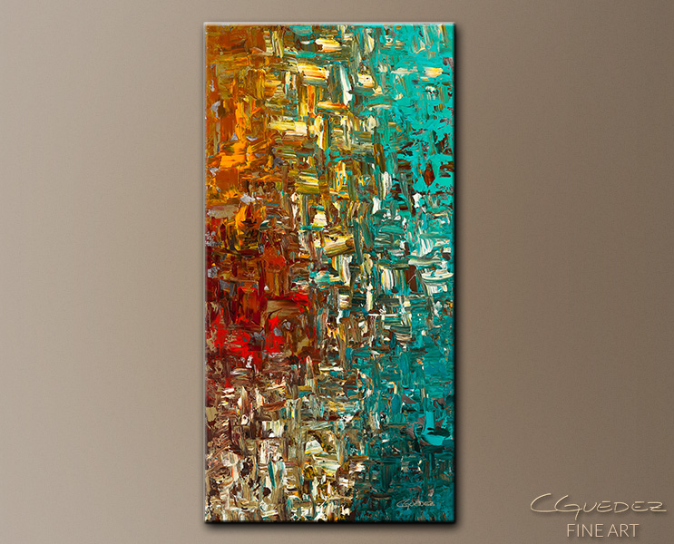 Vertical Large Abstract Art Painting for Sale - A Moment in Time