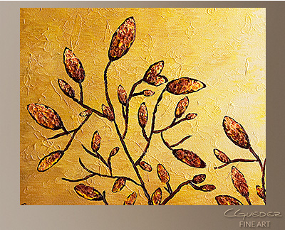 Autumn Park Modern Abstract Art Painting -Wall Art Close Up