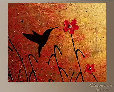 Beija Flor Modern Abstract Art Painting -Wall Art Close Up