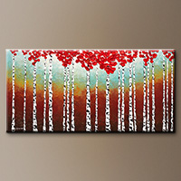 Abstract Art Painting - Birch Trees in the Fall - Large Abstract