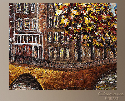 Bridges of Amsterdam Modern Abstract Art Painting -Wall Art Close Up