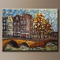 Impressionist Art Painting - Bridges of Amsterdam - Art Canvas