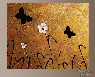 Butterflies Landscape Modern Abstract Art Painting -Wall Art Close Up