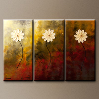 Floral Abstract Art Painting - Faith, Hope, Love - Original Painting