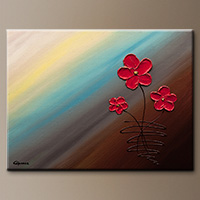 Flower Abstract Paintings for Sale - Flor de Cayena - Canvas Painting