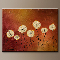 Small Abstract Art Painting of Flowers - Flores en mi Jardin - Canvas Painting