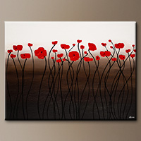 Red Flowers Abstract Art Painting - Florissant - Art Painting