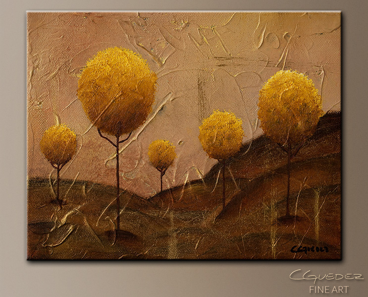 art paintings of trees. Golden Trees-Abstract Art