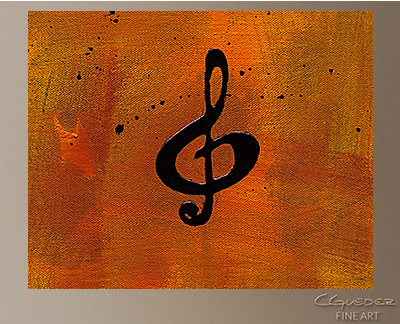 Guitar Star Modern Abstract Art Painting -Wall Art Close Up