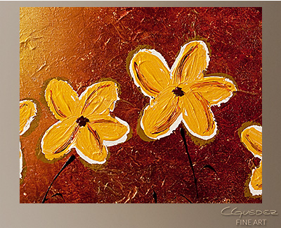 Little Sunshines Modern Abstract Art Painting -Wall Art Close Up