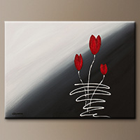 Modern Abstract Art Painting - Red Tulips - Art Canvas