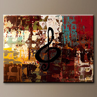 Modern Music Abstract Art Painting - Rock On - Large Abstract