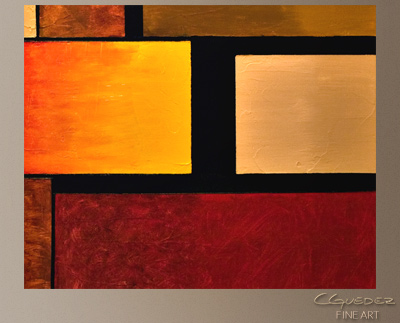 Three's a Crowd Modern Abstract Art Painting -Wall Art Close Up