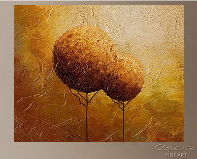 Trees at Sunrise Modern Abstract Art Painting -Wall Art Close Up
