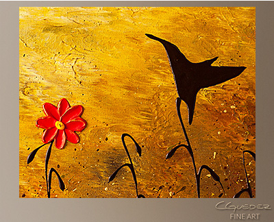 Un Colibri Modern Abstract Art Painting -Wall Art Close Up