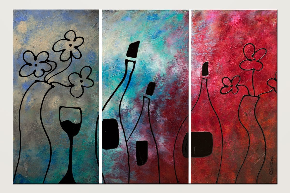 Wine Abstract Art Painting