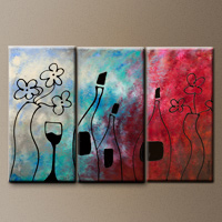 Modern Abstract Art Paintings Gallery - Vin Rouge - Modern Art