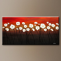 Abstract Flowers Art Painting - White Dreams - Canvas Painting