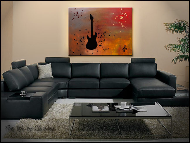 Guitar Star-Modern Contemporary Abstract Art Painting Image