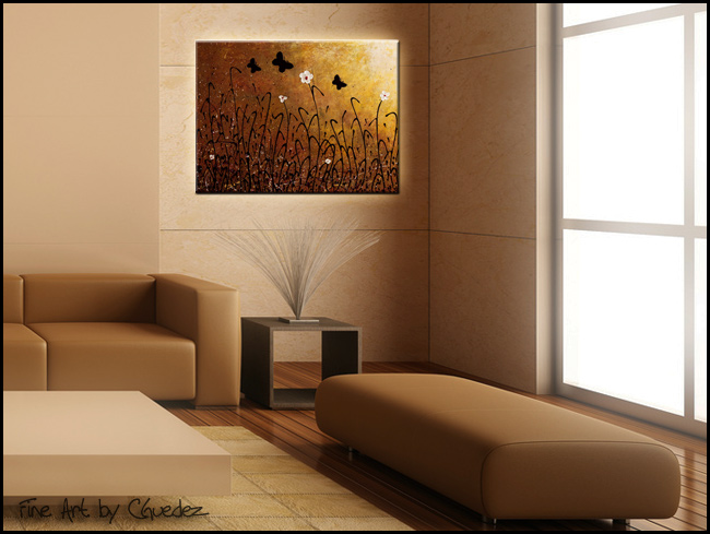 Butterflies Landscape-Modern Contemporary Abstract Art Painting Image