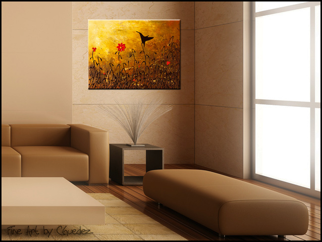 Un Colibri-Modern Contemporary Abstract Art Painting Image