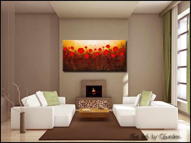 Poppy Meadow-Modern Contemporary Abstract Art Painting Image