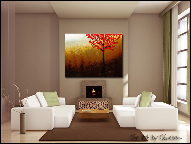 Modern Contemporary Abstract Painting by Carmen Guedez Top of the Hill-Modern Contemporary Abstract Art Painting Image