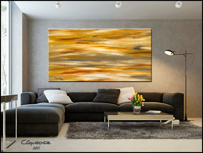 Gray and Sienna-Modern Contemporary Abstract Art Painting Image