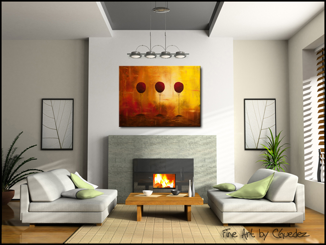 Three Alone but Together-Modern Contemporary Abstract Art Painting Image