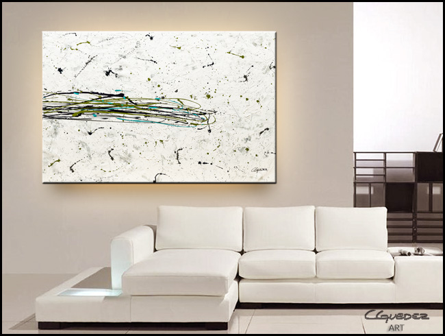 Turquoise Splash-Modern Contemporary Abstract Art Painting Image