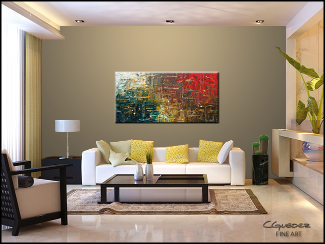 Canvas Abstract Art Paintings The Middle Way - Large Abstract Painting ...